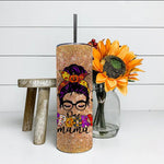Halloween Tumbler One Spooky Mama Messy Bun Skull Halloween Costume Momster Halloween Spooky Mama Tumbler - Scotstee Shop