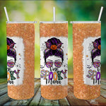 Halloween Tumbler One Spooky Mama Messy Bun Skull Halloween Costume Momster Skull Mom Halloween Spooky Mama Tumbler - Scotstee Shop