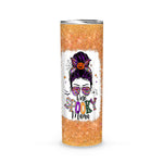Halloween Tumbler One Spooky Mama Messy Bun Skull Halloween Costume Momster Skull Mom Halloween Spooky Mama Tumbler - Scotstee Shop