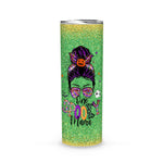 Halloween Tumbler One Spooky Mama Messy Bun Skull Halloween Costume Momster Spooky Mama Tumbler - Scotstee Shop