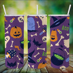 Halloween Tumbler RIP Boo Funny Halloween Witch Hat and Pumpkin Tumbler Spooky Tumblers Halloween Skinny Tumbler 20oz - Scotstee Shop