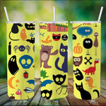 Halloween Tumbler Scary Animals and Evil Things Black Cat Funny Halloween Halloween Skinny Tumbler 20oz - Scotstee Shop
