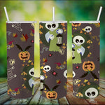 Halloween Tumbler Scary Monsters Halloween Pumpkin Tumbler Halloween Skinny Tumbler 20oz - Scotstee Shop