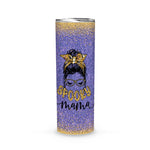 Halloween Tumbler Spooky Mama Funny Messy Bun Mom Leopard Halloween Zombie Spooky Mama Tumbler Halloween Tumbler Gift Halloween Skinny Tumbler 20oz - Scotstee Shop
