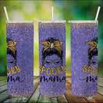 Halloween Tumbler Spooky Mama Funny Messy Bun Mom Leopard Halloween Zombie Spooky Mama Tumbler Halloween Tumbler Gift Halloween Skinny Tumbler 20oz - Scotstee Shop