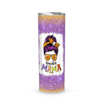 Halloween tumbler spooky mama Halloween messy bun hair skull spooky mom funny spooky mama tumbler Halloween tumbler gift Halloween Skinny Tumbler 20oz - Scotstee Shop