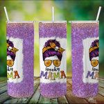 Halloween tumbler spooky mama Halloween messy bun hair skull spooky mom funny spooky mama tumbler Halloween tumbler gift Halloween Skinny Tumbler 20oz - Scotstee Shop