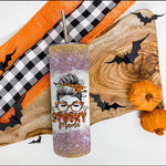 Halloween Tumbler Spooky mama messy bun hair witch Halloween Spooky Mama Tumbler Halloween Tumbler Gift Halloween Skinny Tumbler 20oz - Scotstee Shop