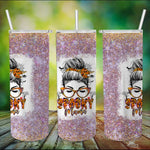 Halloween Tumbler Spooky mama messy bun hair witch Halloween Spooky Mama Tumbler Halloween Tumbler Gift Halloween Skinny Tumbler 20oz - Scotstee Shop