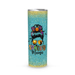 Halloween Tumbler Spooky Mama Messy Bun Mom life Halloween Spooky Mama Tumbler Halloween Tumbler Gift Halloween Skinny Tumbler 20oz - Scotstee Shop