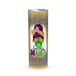 Halloween Tumbler Spooky Mama Messy Bun Skull Halloween Costume Momster Spooky Mama Tumbler Halloween Tumbler Gift Halloween Skinny Tumbler 20oz - Scotstee Shop