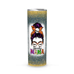Halloween Tumbler Spooky Mama Messy Bun Skull Halloween Costume Momster Witchy Women Spooky Halloween Mommy Spooky Mama Tumbler - Scotstee Shop