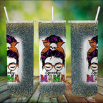 Halloween Tumbler Spooky Mama Messy Bun Skull Halloween Costume Momster Witchy Women Spooky Halloween Mommy Spooky Mama Tumbler - Scotstee Shop