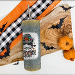 Halloween Tumbler Spooky Mama Messy Bun Skull Halloween Costume Momster Witchy Women Spooky Mama Tumbler - Scotstee Shop