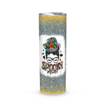 Halloween Tumbler Spooky Mama Messy Bun Skull Halloween Costume Momster Witchy Women Spooky Mama Tumbler - Scotstee Shop