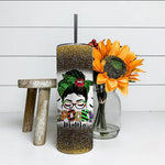 Halloween Tumbler Spooky Mama Messy Bun Skull Mom Monster Bleached Halloween Spooky Mama Tumbler Halloween Tumbler Gift Halloween Skinny Tumbler 20oz - Scotstee Shop