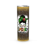 Halloween Tumbler Spooky Mama Messy Bun Skull Mom Monster Bleached Halloween Spooky Mama Tumbler Halloween Tumbler Gift Halloween Skinny Tumbler 20oz - Scotstee Shop