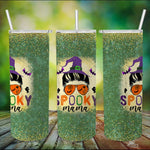 Halloween Tumbler Spooky Mama Messy Skull mom leopard witch Halloween Spooky Mama Tumbler Halloween Tumbler Gift Halloween Skinny Tumbler 20oz - Scotstee Shop