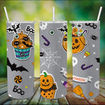 Halloween Tumbler Trick Or Treat Funny Boo Halloween Funny Pumpkin Tumbler Halloween Skinny Tumbler 20oz - Scotstee Shop