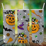 Halloween Tumbler Trick Or Treat Funny Halloween Pumpkin Tumbler 20oz Halloween Skinny Tumbler 20oz - Scotstee Shop