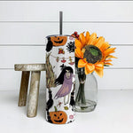 Halloween Tumbler Witches, Pumpkins And Black Cats Funny Halloween, Halloween Gift Skinny Tumbler 20oz - Scotstee Shop