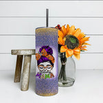 Halloween Tumbler Witchy Mama Halloween Messy Bun Skull Witch Mom Women Spooky Spooky Mama Tumbler - Scotstee Shop