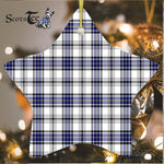 Hannay Grey Tartan Ornament Star Ornament, Christmas Star Decorations, ceramic ornament, Plaid Star Ceramic Ornament, Christmas Ornament Decorations Gift