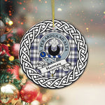Hannay Tartan Ornament,  ceramic ornament, personalized christmas ornaments, christmas tree ornaments, christmas door decorations, Plaid Ornament, Tartan Ceramic Ornament