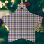 Hannay Tartan Ornament Star Ornament, Christmas Star Decorations, ceramic ornament, Plaid Star Ceramic Ornament, Christmas Ornament Decorations Gift