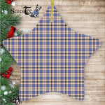 Hannay Tartan Ornament Star Ornament, Christmas Star Decorations, ceramic ornament, Plaid Star Ceramic Ornament, Christmas Ornament Decorations Gift