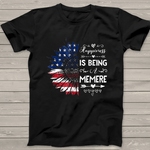 Scotstee Shop - Happiness Is Being Memere Sunflower American Flag Grandma 4th Of July Shirt