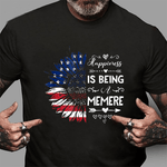 Scotstee Shop - Happiness Is Being Memere Sunflower American Flag Grandma 4th Of July Shirt