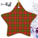 Hay Tartan Ornament Star Ornament, Christmas Star Decorations, ceramic ornament, Plaid Star Ceramic Ornament, Christmas Ornament Decorations Gift