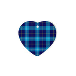 heart ornaments,plaid christmas decor,Plaid Heart Ornaments,plaid ornaments,scottish clan christmas ornaments, buffalo plaid christmas decor,buffalo plaid ornaments,christmas heart ornament (2 sided) - McKerrell Blue