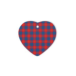 heart ornaments,plaid christmas decor,Plaid Heart Ornaments,plaid ornaments,scottish clan christmas ornaments, buffalo plaid christmas decor,buffalo plaid ornaments,christmas heart ornament (2 sided) - McKerrell Red
