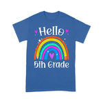 Hello 5th Grade Teacher Rainbow Fifth Grade Back To School Shirt - Scotstee Shop