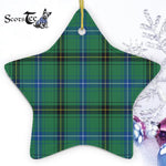 Henderson Ancient Tartan Ornament Star Ornament, Christmas Star Decorations, ceramic ornament, Plaid Star Ceramic Ornament, Christmas Ornament Decorations Gift