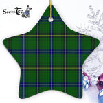 Henderson Modern Tartan Ornament Star Ornament, Christmas Star Decorations, ceramic ornament, Plaid Star Ceramic Ornament, Christmas Ornament Decorations Gift