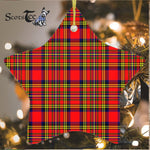 Hepburn Tartan Ornament Star Ornament, Christmas Star Decorations, ceramic ornament, Plaid Star Ceramic Ornament, Christmas Ornament Decorations Gift