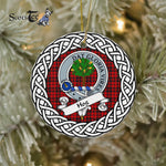 Hog Tartan Ornament,  ceramic ornament, personalized christmas ornaments, christmas tree ornaments, christmas door decorations, Plaid Ornament, Tartan Ceramic Ornament