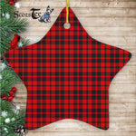 Hog Tartan Ornament Star Ornament, Christmas Star Decorations, ceramic ornament, Plaid Star Ceramic Ornament, Christmas Ornament Decorations Gift