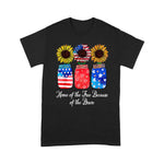 Scotstee Shop - Home Of The Free Because Of The Brave Sunflower 4th Of July Shirt