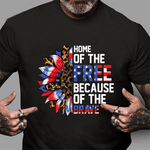 Scotstee Shop - Home Of The Free Because Of The Brave Sunflower 4th Of July Shirt