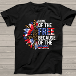 Scotstee Shop - Home Of The Free Because Of The Brave Sunflower 4th Of July Shirt