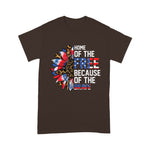 Scotstee Shop - Home Of The Free Because Of The Brave Sunflower 4th Of July Shirt