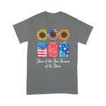 Scotstee Shop - Home Of The Free Because Of The Brave Sunflower 4th Of July Shirt