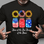 Scotstee Shop - Home Of The Free Because Of The Brave Sunflower 4th Of July Shirt