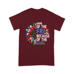 Scotstee Shop - Home Of The Free Because Of The Brave Sunflower 4th Of July Shirt