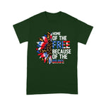 Scotstee Shop - Home Of The Free Because Of The Brave Sunflower 4th Of July Shirt