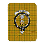 Scotstee Shop Tartan Plaid Blanket Houston Clan Crest Badge Scottish Tartan Plaid Sherpa Blanket